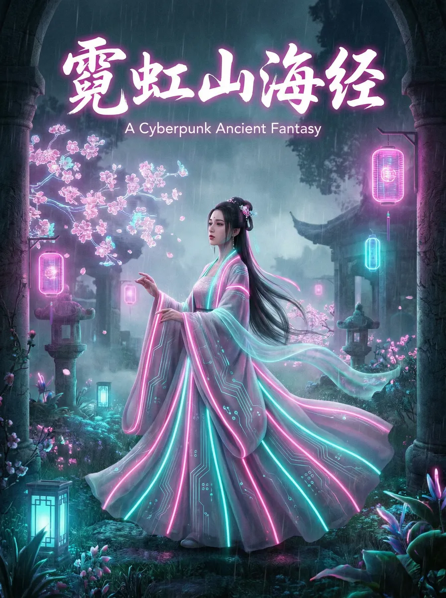 白夜影视网 古风奇缘短剧 - 霓虹山海经海报